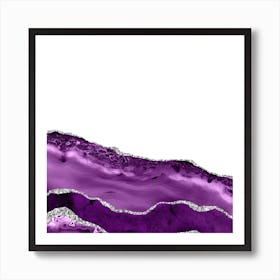 Purple & Silver Agate Texture 06 Art Print