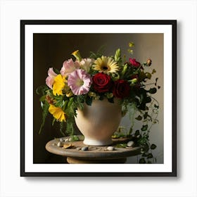 Flower Arrangement In A Vase Art Print