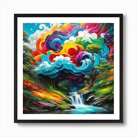 Psychedelic Tree Art Print