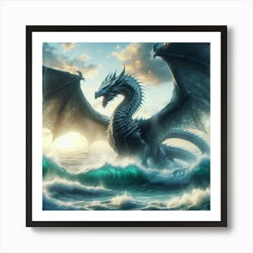 Dragon In The Ocean 1 Art Print