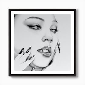 Lizzo Pencil Drawing Minimal Traditional Art Black and White Art Print