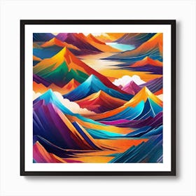 Abstract Mountains 4 Art Print