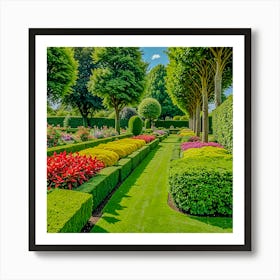 Garden With Colorful Flowers 1 Poster