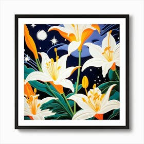 Lunar lilies 4 Art Print