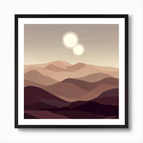 Tattoine Landscape Star Wars Art Print Art Print