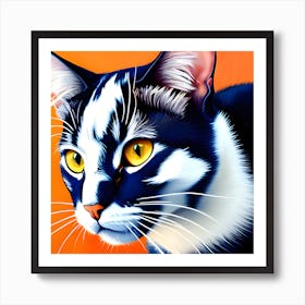 Black And White Cat Art Print