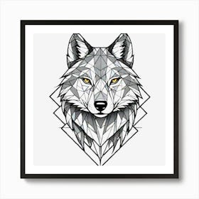 Geometric Wolf 1 Art Print