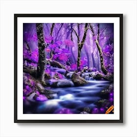 Craiyon 221241 Bejeweled World Dazzling Fantasy Forest With Stream And Wildlife In Dreamy Sparkling Art Print