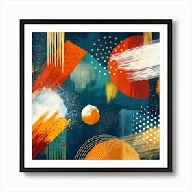 Abstract Painting in Sunset Glow Palette Art Print