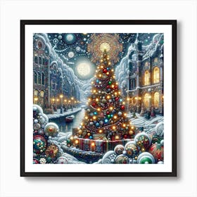 Christmas in the Style of Collage Art Print