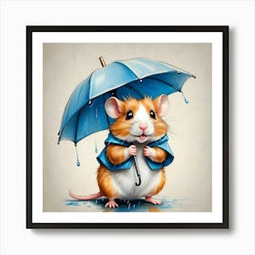 Hamster In Raincoat Póster