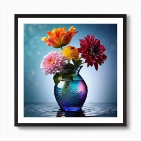 Colorful Flowers In A Vase 10 Art Print