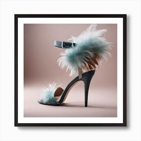 Heels ,feather,shoes design Art Print