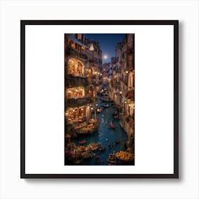 Venice At Night Art Print