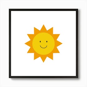 Cute sun printable art, smile sun print for Kids room, Sun poster, Kids playroom poster, Nursery sun wall art Downloadable file 2 Art Print