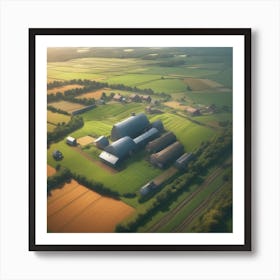 Aerial View Of A Farm 14 Art Print