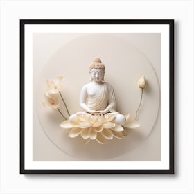 Buddha In Lotus Art Print