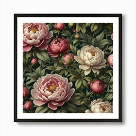 Peony Wallpaper 3 Art Print