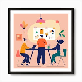 A Team Brainstorming Vector Design Illustration 1718665974 2 Art Print