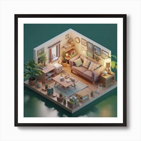 Isometric Art, house deream 3d 7 Art Print