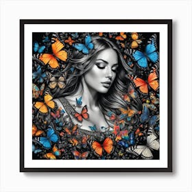 Butterfly Girl 35 Art Print