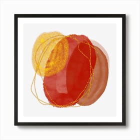 Red And Gold Sphere Art Print