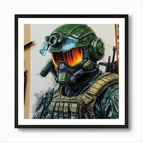 Halo Soldier 1 Art Print