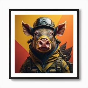 Soldier Pig Poster