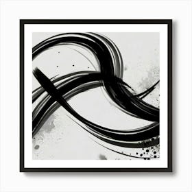 Abstract Black And White Painting Art Print