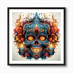 Day Of The Dead Skull 8 Art Print