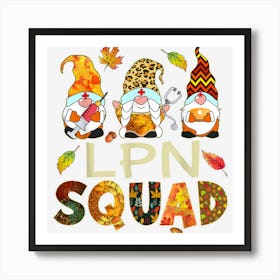 Lpn Squad Gnome Nurse Leopard Thanksgiving Fall Stethoscope 1 Art Print