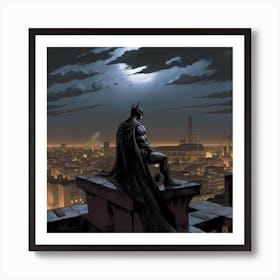 Richardvachtenberg Cut To Batman Who Is Perched On A Rooftop Wi 8f974137 B221 4cd2 B6fc D6e598e73ff0 Art Print