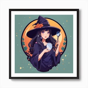 Default Beautiful Witch In A Hand Mirror Anime Art Sticker Des 2 Ff01a719 0431 4186 8364 A390c29ae7af 1 Art Print