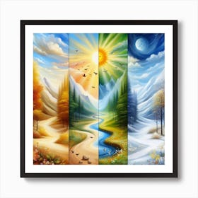 Four Seasons Painting Art Print