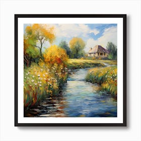 Lush Haven in Brushstrokes Art Print