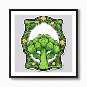 Brocolli In A Frame 3 Art Print