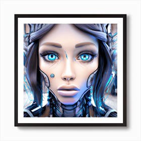 Portrait Of A Woman With Blue Eyes Art Print