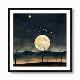 Leonardo Anime Xl An Abstract Landscape With Dark And Golden T 0 Art Print