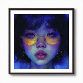 Girl With Glasses 1 Art Print