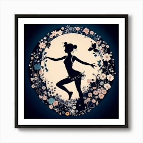 Silhouette Of A Dancer Art Print