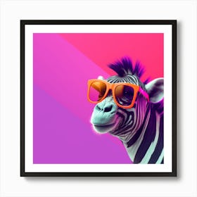 Zebra In Sunglasses 02 Art Print