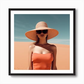 Beautiful Woman In The Desert 1 Art Print