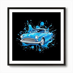 Logo Vector Car Wash Clean Soap Bubbles Water Splash Detailing Automotive Foam Service (4) Art Print