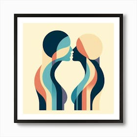 Two People Kissing Art Print