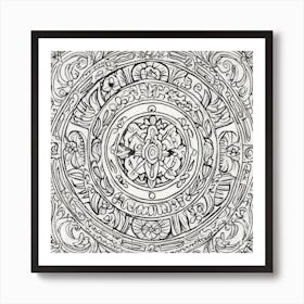 Aztec Calendar Art Print