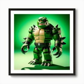 Killer Croc from Batman in Lego style 1 Art Print