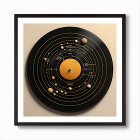 Planets Of The Solar System on Gramophone Record Art Print