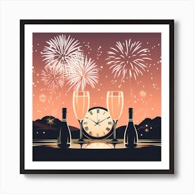 New Year Background, new year gift, new year art, Art Print