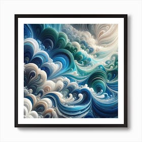 Abstract Wave Painting Art Print