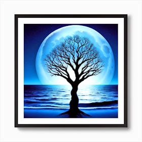 Full Moon Tree 9 Art Print